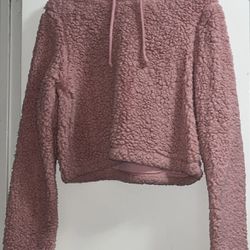 Like New Cropped Hollister Sherpa Pullover Hoodie