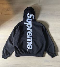 Supreme Satin Black Hoodie Size Medium