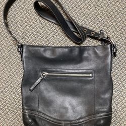 Coach Black Leather Cross Body Purse