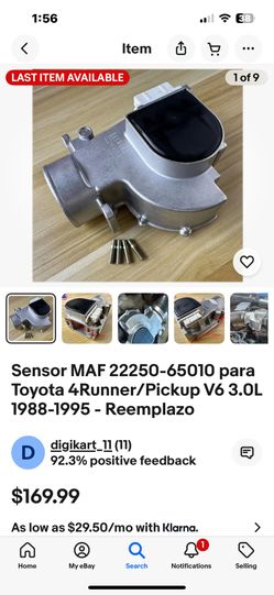 Toyota 4 Runner Mass Air Flow Brand New