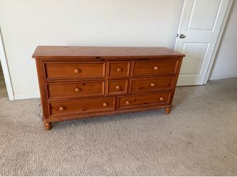 Dresser with mirror and nightstand, real wood