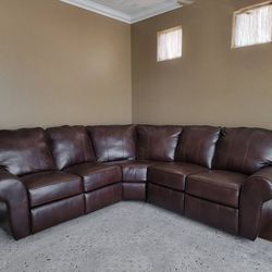 Leather Sectional with Recliners