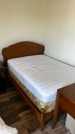 Brown full size bed frame