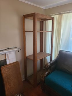2 Tall Standing Wood Display Towers