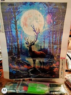 deer Bock in moonlight diamond painting complete kit