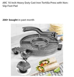 NEW ARC 10" HEAVY DUTY CAST IRON TORTILLA PRESS