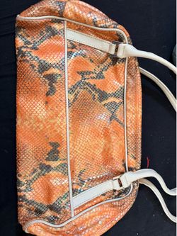 🐍 Orange Snakeskin Print Tote Purse 🐍