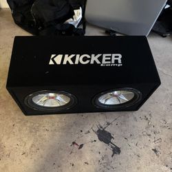 Dual 12” Subwoofer And Amplifier 