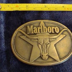 Philip Morris Bullhead MarlboroMetal Belt Buckle