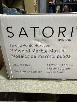 Satori Hexagon Green Marble Tile