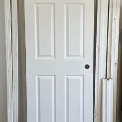 30” x 80” Right Swing Prehung 6 Panel Colonist Textured Molded Composite Doors, Hollow Core w/ Casing