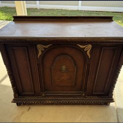 Vintage World War 2 Liquor Cabinet Sideboard Buffet Table 