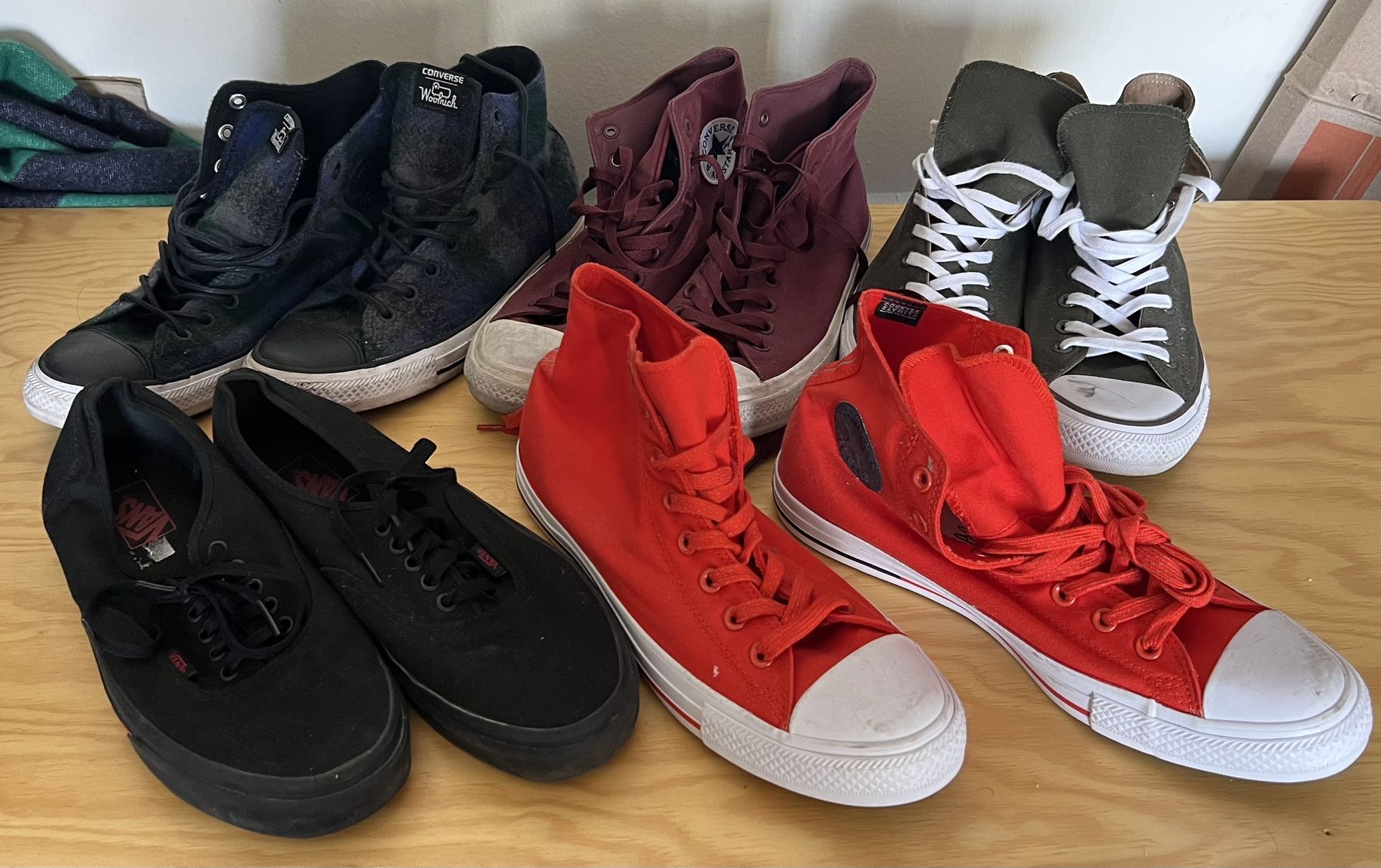 Pair of Converse Chuck Taylor and Vans Size