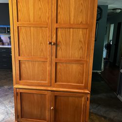 Oak Wardrobe / TV Cabinet SOLID Wood  (Best Offer)