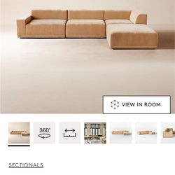 NEW! Modular Velvet Sofa Beige