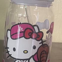 Dodgers Hello Kitty Glass Cup