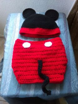 Mickey mouse crochet photo prop