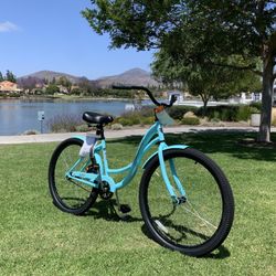 New Beautiful 🌸 Ladies Women’s Girls Beach Cruiser Bike College Bicycle Standard Adult Size 26” Tires Teal Aqua