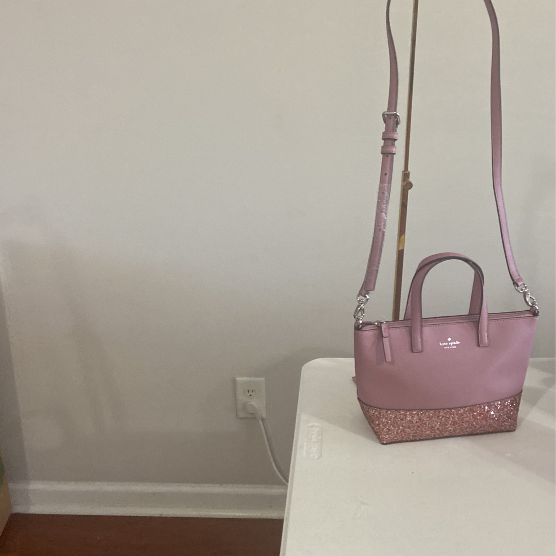 Beautiful Kate spade Rose pink Glitter Handbag
