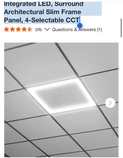 Metalux 2 x 2 ft. Selectable 4500/3200/2000 Lumens, Integrated LED, Surround Architectural Slim Frame Panel, 4-Selectable CCT