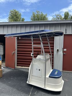 Portable Boat T-Top / Center Console on Caster Wheels