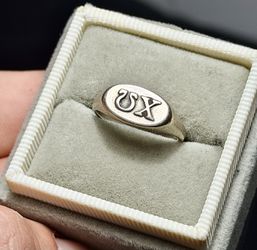 Nice 👍  !! Sterling Silver Chi Omega Sorority Ring size 5 1/2