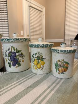 Vintage Fruit Canister Set + Pitcher 🍐🍑🍇
