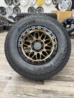 🔥17x9 Lock Off-road Grit Bronze w Black Lip  6x139.7 + 285-70-17 A/T Tires