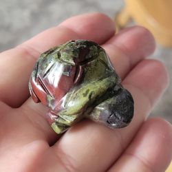 Blood Jade Handcarved Turtle Crystal New
