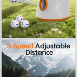 Automatic Ball Launcher for Dogs - Dog Ball Thrower Launcher with 3 Etpu Sphere, 3 Adjustable Distances (20ft/33ft/46ft), Interactive Thrower Machine,