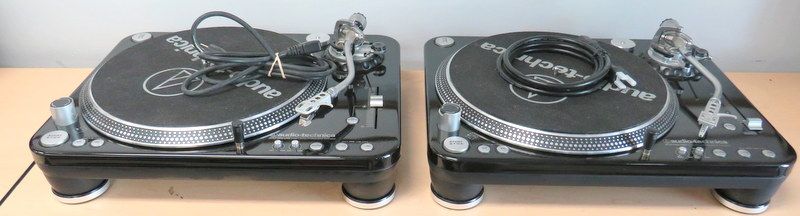 (2) Audio Technica AT-LP1240-USB Direct Drive DJ Turntables