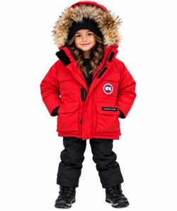Canada Goose Youth Expedition Parka XS Red Down Arctic Coat EUC