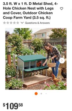 4-Hole Chicken Nest, With Legs And Cover to Protect Eggs,Green W1422P292941