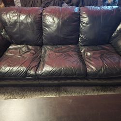 3pcs Black Lether Couch Set