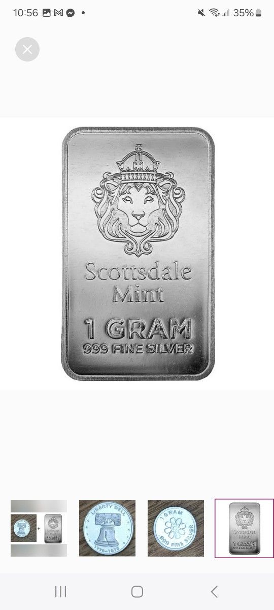 Solid .999 Fine Silver Scottsdale Mint Bar