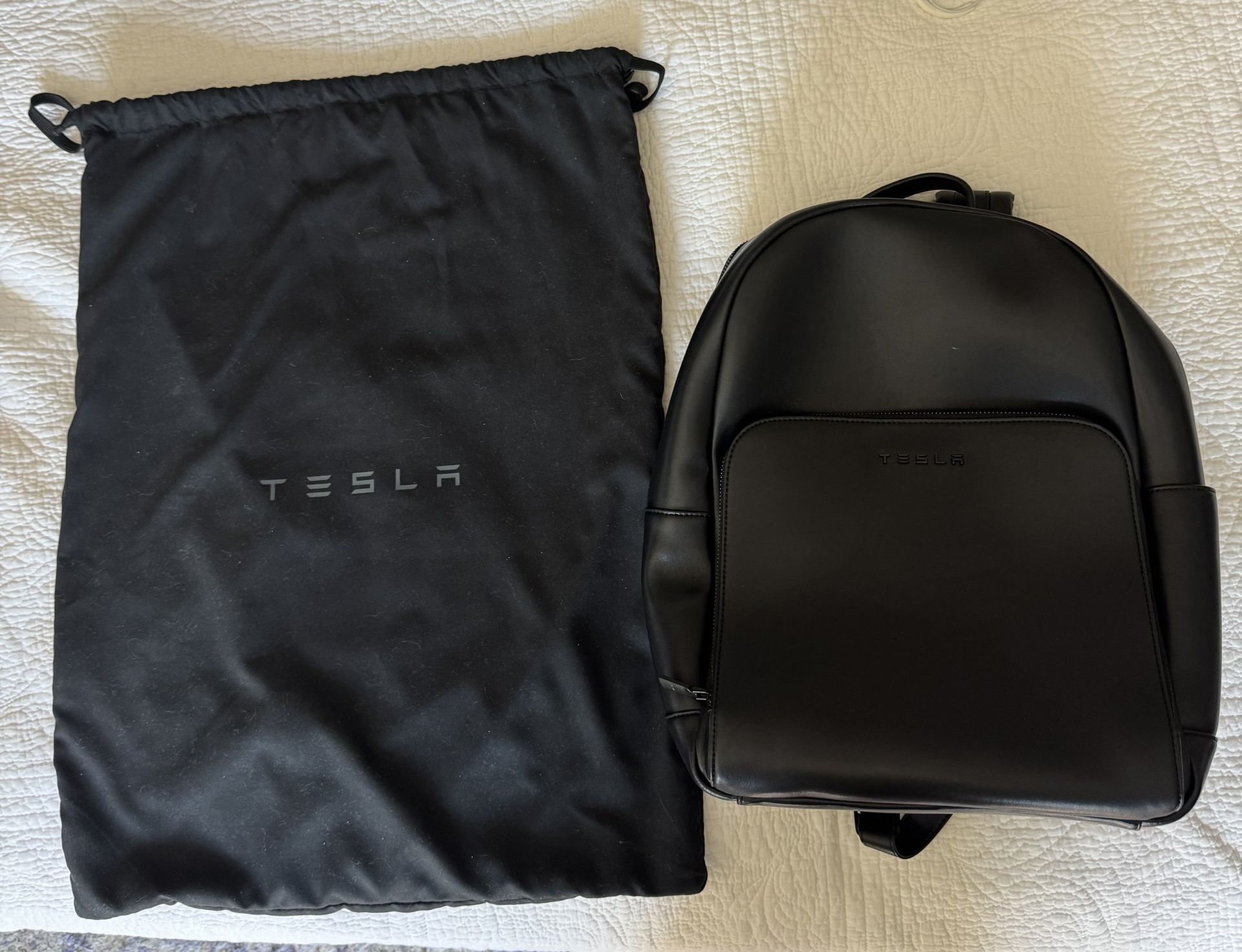 Tesla Mega Mini Pack Backpack Black Vegan Leather Official‎ Tesla Store w/ Cover NEW Tesla Mega Pack In Black. (backpack) Sold Out! for Sale  main image 4