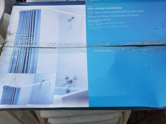 Wrap around shower rod