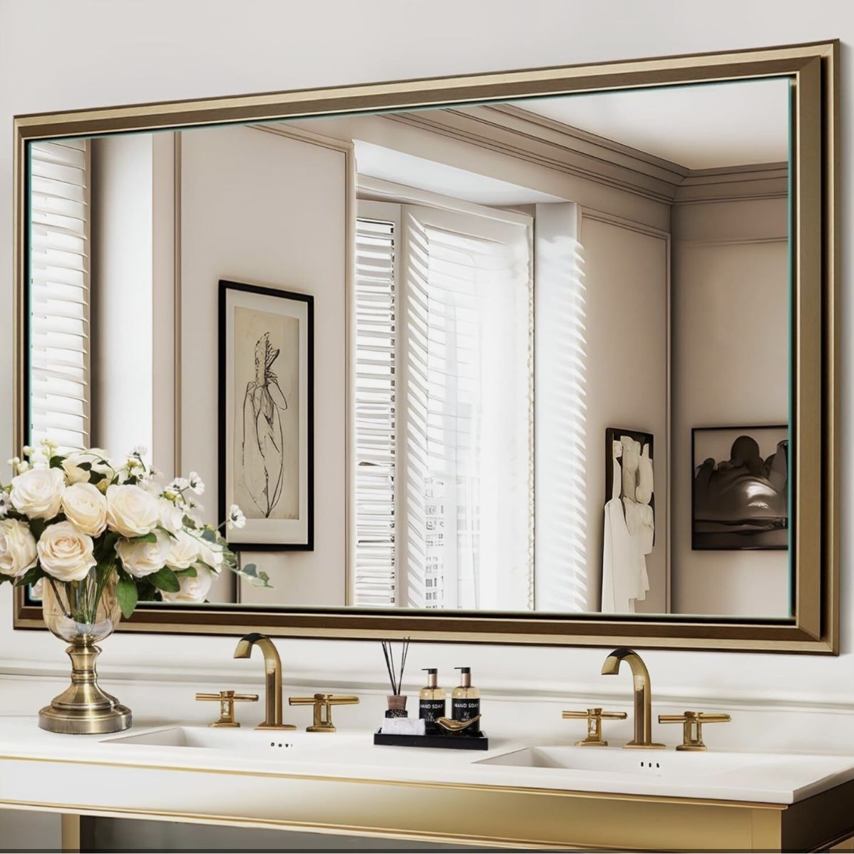 48 X 30 Metal Edge Mirror Coffee