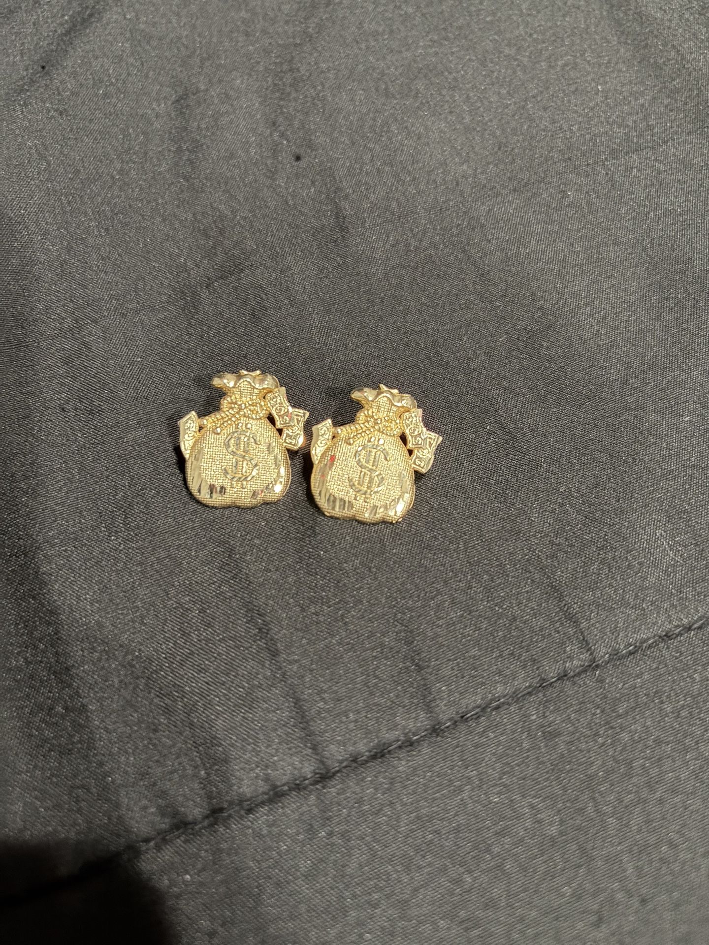 10k Gold Money Bag Earrings