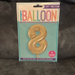 New Unique 8 Balloon 34 “ Giant Gold Foil Inflate With Helium Or Air Party Birthday Age