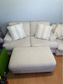 Tallulah Birch love seat and ottoman
