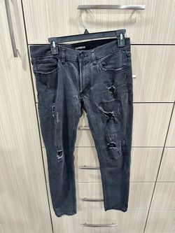 Express Distressed Dark Gray Jeans