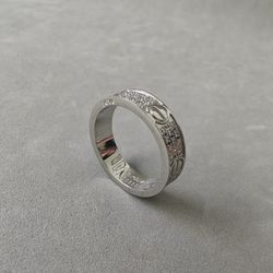 Love Ring ZC Stainless Steel 18k White Gold Plated Unisex 