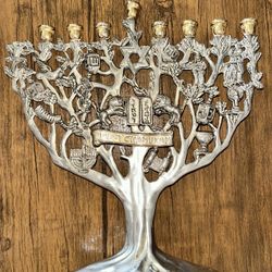 Godinger Silver Plate Judaica Hanukkah Menorah