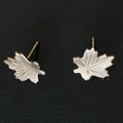 Gold Tone Leaf Earrings