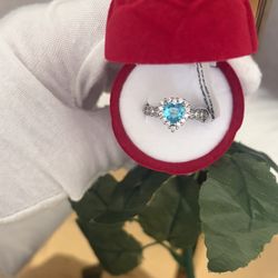 Aquamarine Heart Ring 🩵