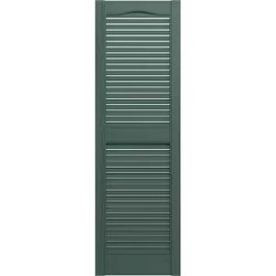 Vinyl Shutters 14-1/2 in. x 72 in. Standard Cathedral Top Open Louvered Shutters