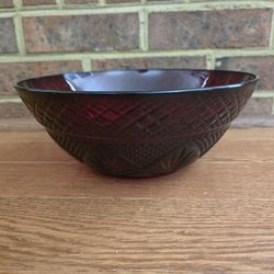 Vintage Arcoroc Tuby Red Serving Bowl