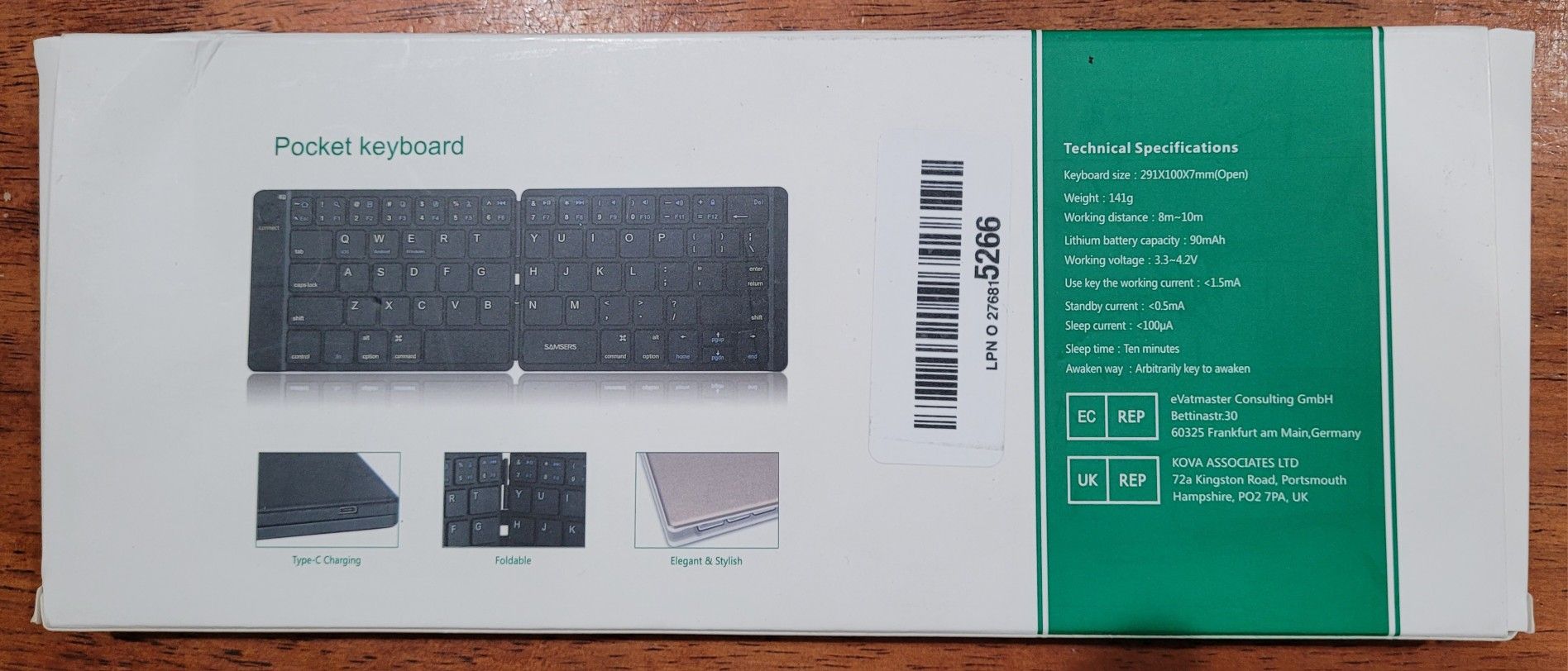 Mini Foldable Bluetooth Wireless Keyboard