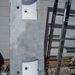 HEAVY DOUBLE SINK BASIN BATHROOM COUNTERTOP MARBLE OR GRANITE?